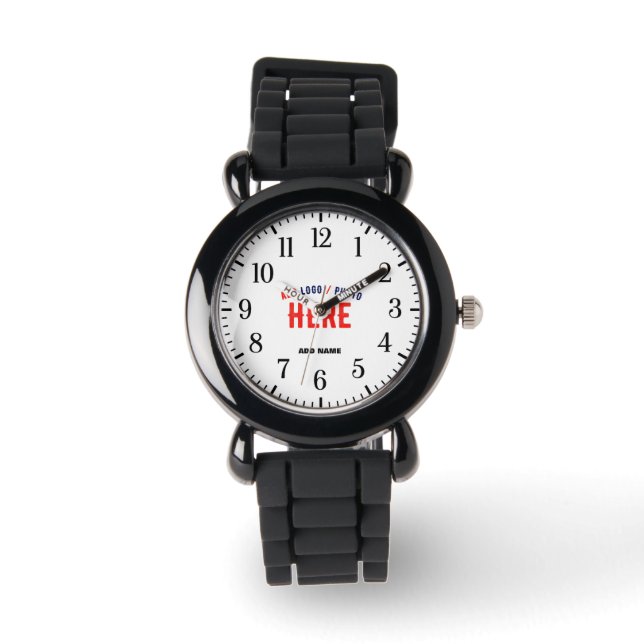 STYLISH MODERN CUSTOMIZABLE BLACK VERIFIED BRANDED WATCH (Front)