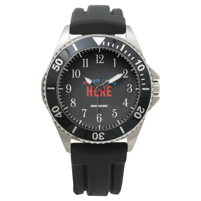 STYLISH MODERN CUSTOMIZABLE BLACK VERIFIED BRANDED WATCH (Front)