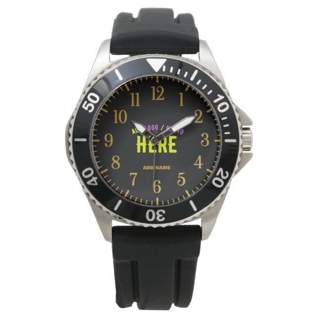 STYLISH MODERN CUSTOMIZABLE BLACK VERIFIED BRANDED WATCH (Front)