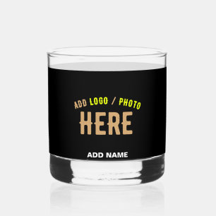 STYLISH MODERN CUSTOMIZABLE BLACK VERIFIED BRANDED WHISKEY GLASS