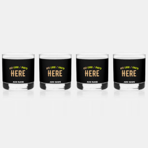 STYLISH MODERN CUSTOMIZABLE BLACK VERIFIED BRANDED WHISKEY GLASS