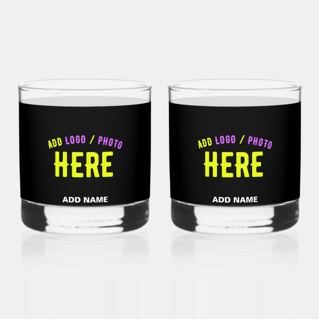 STYLISH MODERN CUSTOMIZABLE BLACK VERIFIED BRANDED WHISKEY GLASS (Front)
