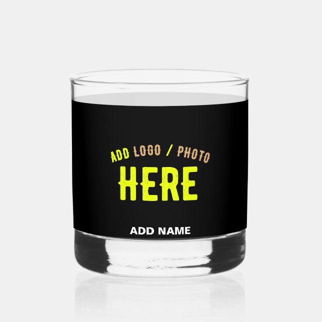 STYLISH MODERN CUSTOMIZABLE BLACK VERIFIED BRANDED WHISKEY GLASS (Front)