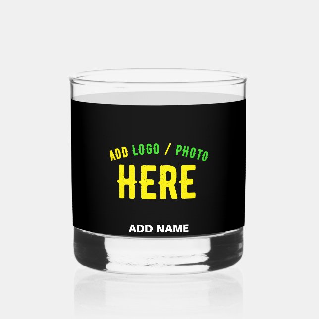 STYLISH MODERN CUSTOMIZABLE BLACK VERIFIED BRANDED WHISKEY GLASS (Front)
