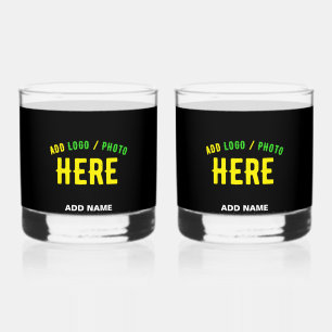 STYLISH MODERN CUSTOMIZABLE BLACK VERIFIED BRANDED WHISKEY GLASS