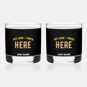 STYLISH MODERN CUSTOMIZABLE BLACK VERIFIED BRANDED WHISKEY GLASS