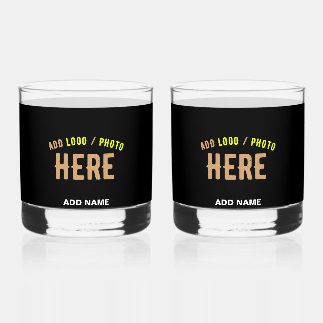 STYLISH MODERN CUSTOMIZABLE BLACK VERIFIED BRANDED WHISKEY GLASS (Front)