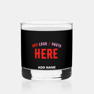 STYLISH MODERN CUSTOMIZABLE BLACK VERIFIED BRANDED WHISKEY GLASS