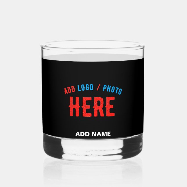 STYLISH MODERN CUSTOMIZABLE BLACK VERIFIED BRANDED WHISKEY GLASS (Front)