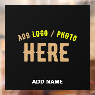 STYLISH MODERN CUSTOMIZABLE BLACK VERIFIED BRANDED WINDOW CLING