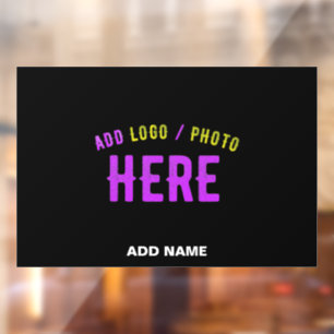 STYLISH MODERN CUSTOMIZABLE BLACK VERIFIED BRANDED WINDOW CLING