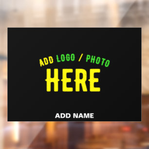 STYLISH MODERN CUSTOMIZABLE BLACK VERIFIED BRANDED WINDOW CLING