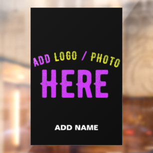 STYLISH MODERN CUSTOMIZABLE BLACK VERIFIED BRANDED WINDOW CLING