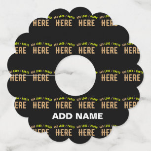 STYLISH MODERN CUSTOMIZABLE BLACK VERIFIED BRANDED WINE GLASS TAG