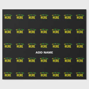 STYLISH MODERN CUSTOMIZABLE BLACK VERIFIED BRANDED WRAPPING PAPER