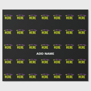 STYLISH MODERN CUSTOMIZABLE BLACK VERIFIED BRANDED WRAPPING PAPER