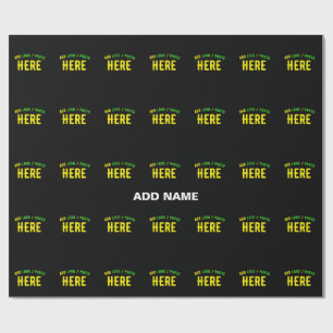 STYLISH MODERN CUSTOMIZABLE BLACK VERIFIED BRANDED WRAPPING PAPER