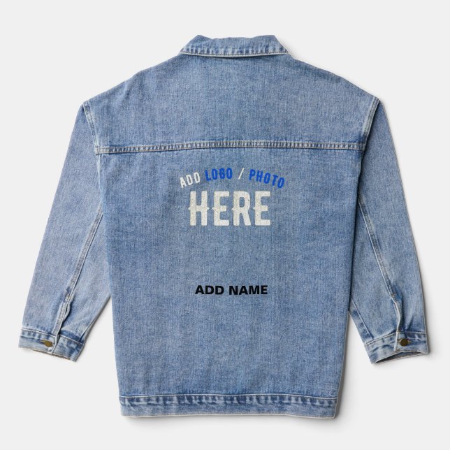 STYLISH MODERN CUSTOMIZABLE BLUE VERIFIED BRANDED DENIM JACKET (Back)