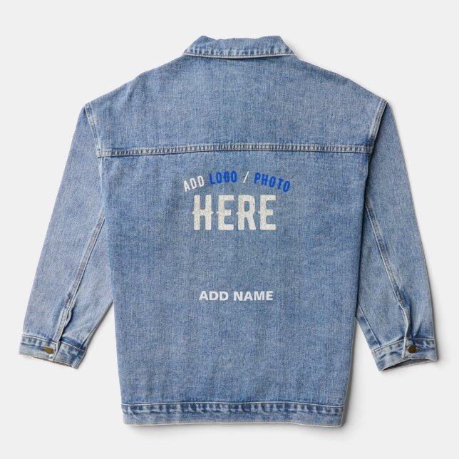STYLISH MODERN CUSTOMIZABLE BLUE VERIFIED BRANDED DENIM JACKET (Back)