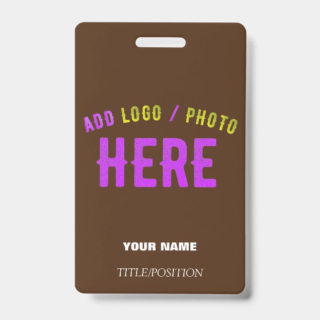 STYLISH MODERN CUSTOMIZABLE BROWN VERIFIED BRANDED BADGE (Front)