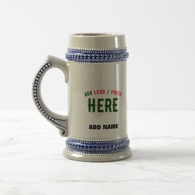 STYLISH MODERN CUSTOMIZABLE BROWN VERIFIED BRANDED BEER STEIN (Left)