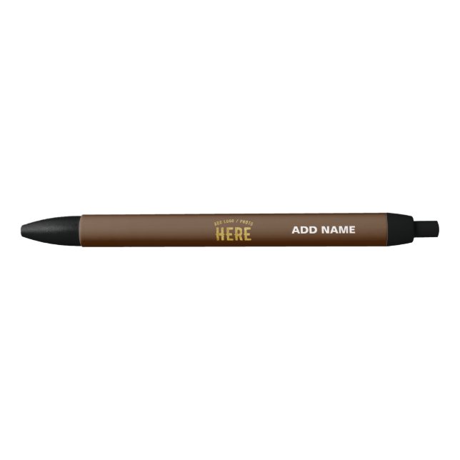 STYLISH MODERN CUSTOMIZABLE BROWN VERIFIED BRANDED BLACK INK PEN (Front)
