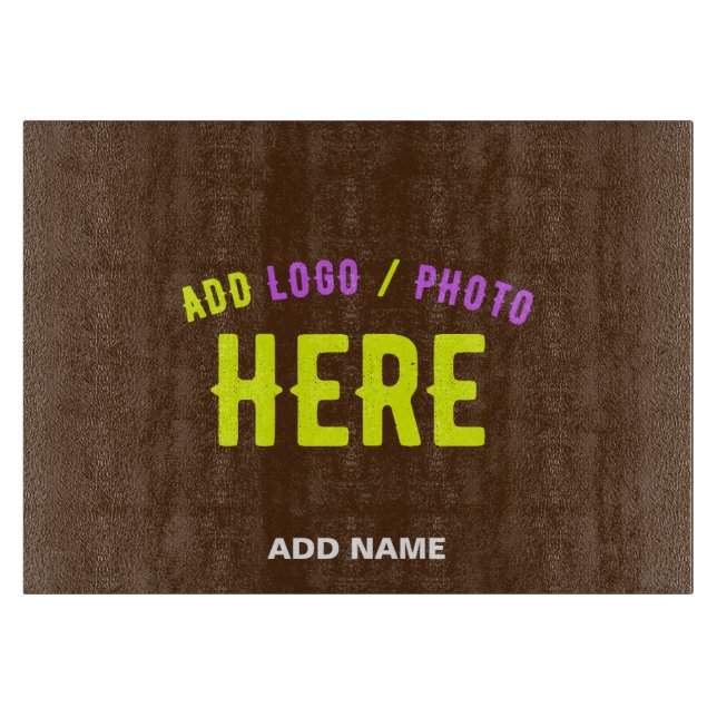 STYLISH MODERN CUSTOMIZABLE BROWN VERIFIED BRANDED CUTTING BOARD (Front)