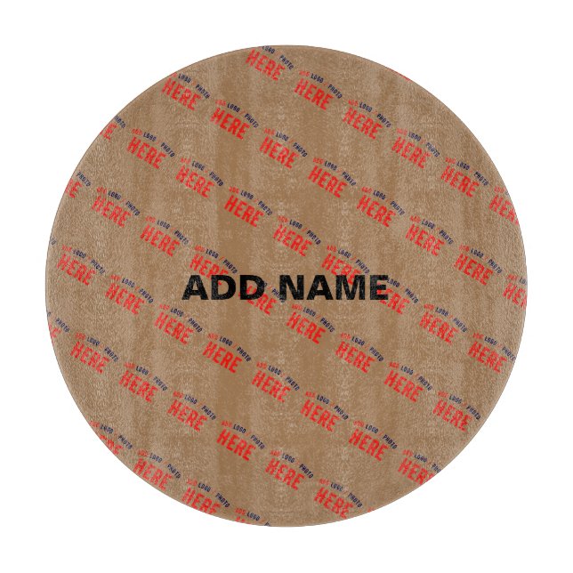 STYLISH MODERN CUSTOMIZABLE BROWN VERIFIED BRANDED CUTTING BOARD (Front)