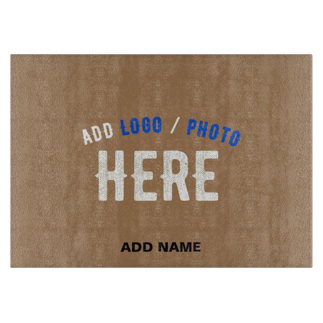 STYLISH MODERN CUSTOMIZABLE BROWN VERIFIED BRANDED CUTTING BOARD (Front)