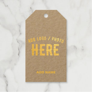 STYLISH MODERN CUSTOMIZABLE BROWN VERIFIED BRANDED GIFT TAGS
