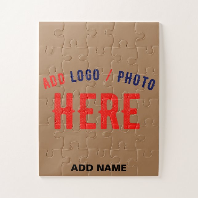 STYLISH MODERN CUSTOMIZABLE BROWN VERIFIED BRANDED JIGSAW PUZZLE (Vertical)
