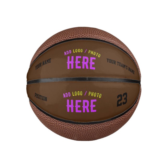 STYLISH MODERN CUSTOMIZABLE BROWN VERIFIED BRANDED MINI BASKETBALL (Front)