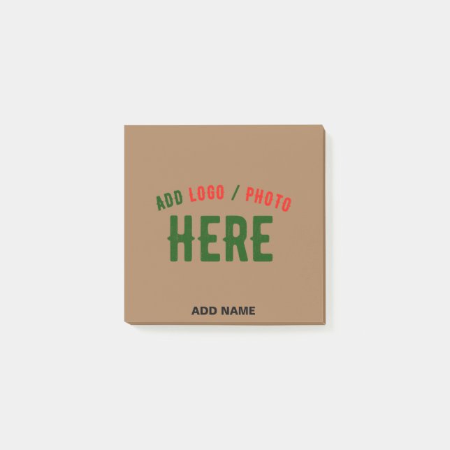 STYLISH MODERN CUSTOMIZABLE BROWN VERIFIED BRANDED POST-IT NOTES (Front)