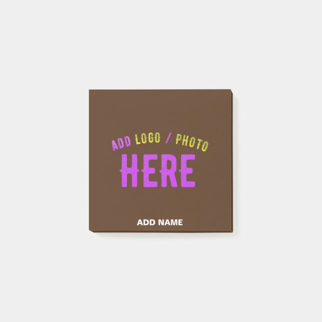 STYLISH MODERN CUSTOMIZABLE BROWN VERIFIED BRANDED POST-IT NOTES (Front)
