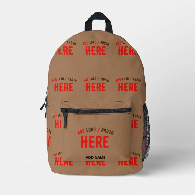 STYLISH MODERN CUSTOMIZABLE BROWN VERIFIED BRANDED PRINTED BACKPACK (Front)