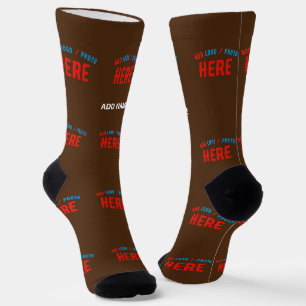 STYLISH MODERN CUSTOMIZABLE BROWN VERIFIED BRANDED SOCKS