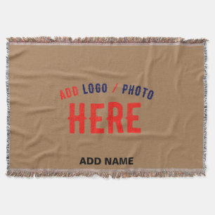 STYLISH MODERN CUSTOMIZABLE BROWN VERIFIED BRANDED THROW BLANKET
