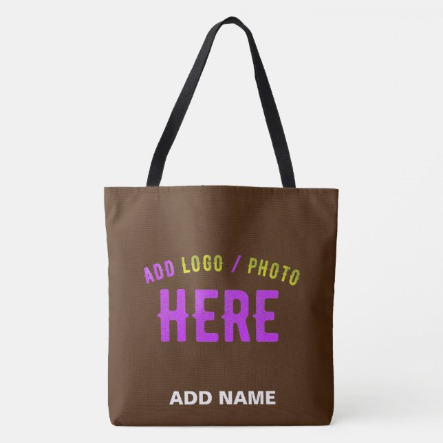 STYLISH MODERN CUSTOMIZABLE BROWN VERIFIED BRANDED TOTE BAG (Front)