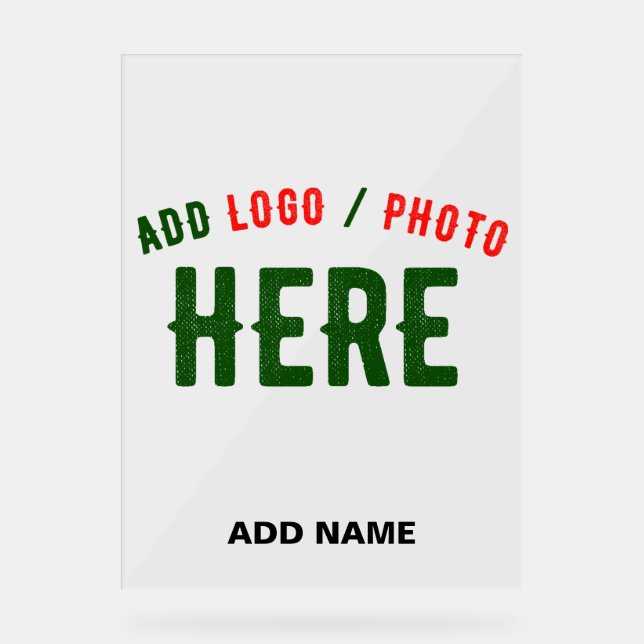 STYLISH MODERN CUSTOMIZABLE CLEAR VERIFIED BRANDED ACRYLIC SIGN (Front)