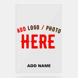 STYLISH MODERN CUSTOMIZABLE CLEAR VERIFIED BRANDED ACRYLIC SIGN