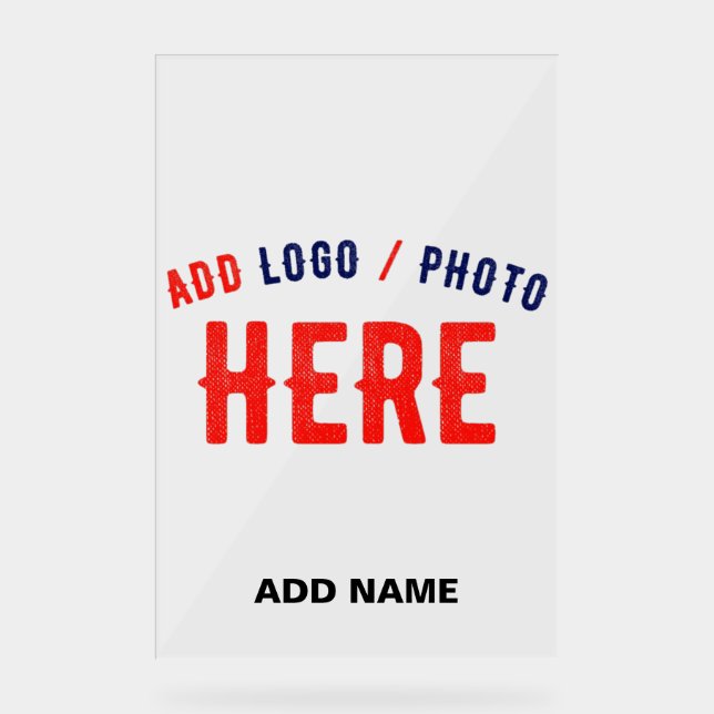 STYLISH MODERN CUSTOMIZABLE CLEAR VERIFIED BRANDED ACRYLIC SIGN (Front)