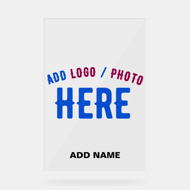 STYLISH MODERN CUSTOMIZABLE CLEAR VERIFIED BRANDED ACRYLIC SIGN (Front)