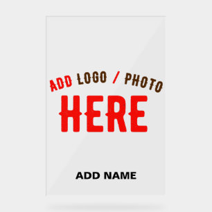 STYLISH MODERN CUSTOMIZABLE CLEAR VERIFIED BRANDED ACRYLIC SIGN