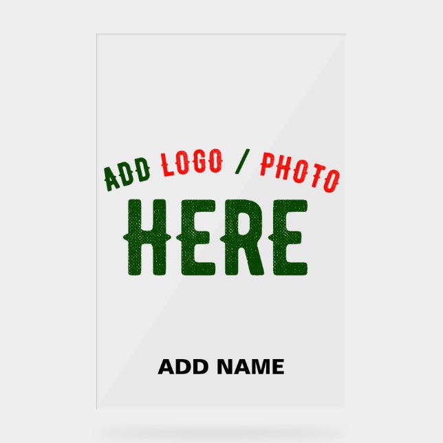 STYLISH MODERN CUSTOMIZABLE CLEAR VERIFIED BRANDED ACRYLIC SIGN (Front)