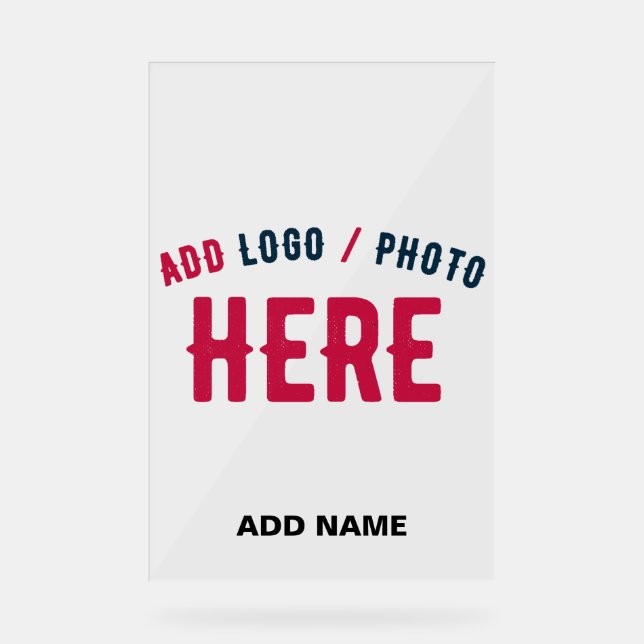 STYLISH MODERN CUSTOMIZABLE CLEAR VERIFIED BRANDED ACRYLIC SIGN (Front)