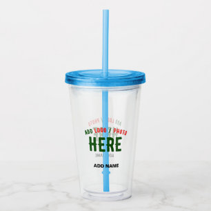 STYLISH MODERN CUSTOMIZABLE CLEAR VERIFIED BRANDED ACRYLIC TUMBLER