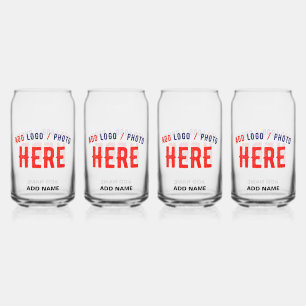 STYLISH MODERN CUSTOMIZABLE CLEAR VERIFIED BRANDED CAN GLASS