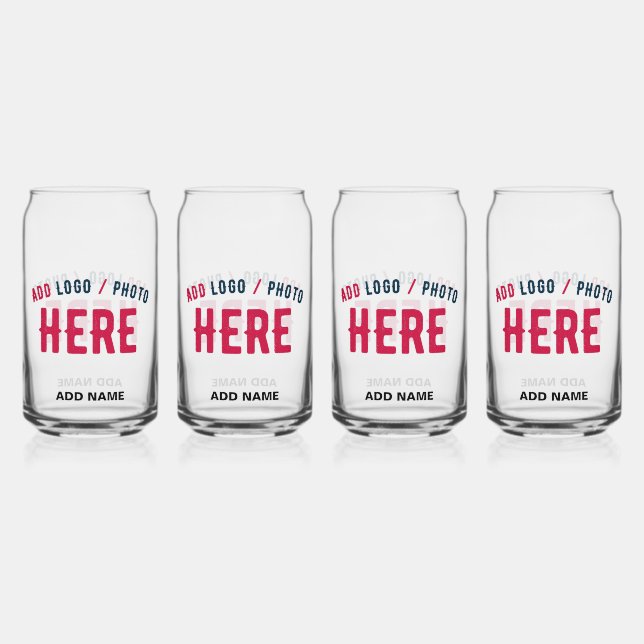 STYLISH MODERN CUSTOMIZABLE CLEAR VERIFIED BRANDED CAN GLASS (Front)
