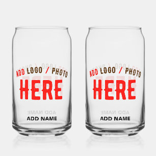 STYLISH MODERN CUSTOMIZABLE CLEAR VERIFIED BRANDED CAN GLASS