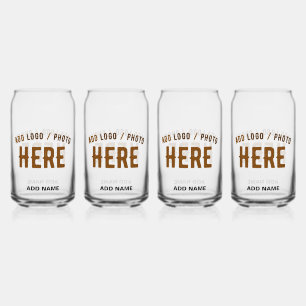 STYLISH MODERN CUSTOMIZABLE CLEAR VERIFIED BRANDED CAN GLASS